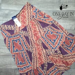 Chaps Pull On Midi Skirt Size L